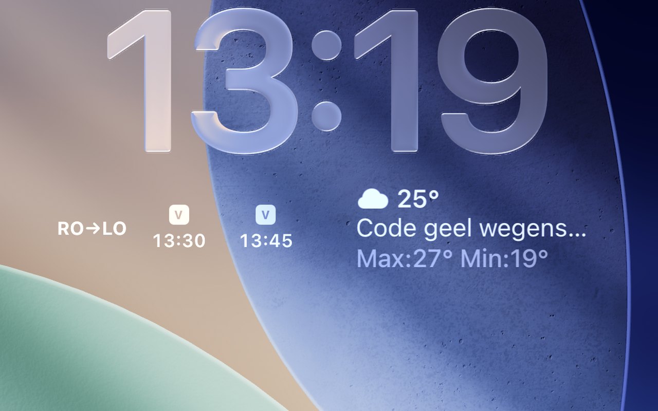 Widget op het vergrendelscherm