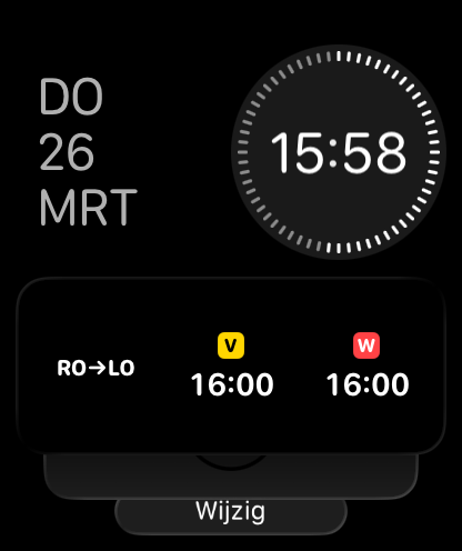 Screenshot Apple Watch-complicatie