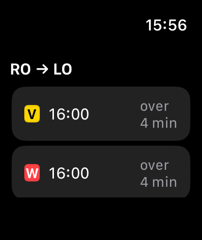 Screenshot Apple Watch-app